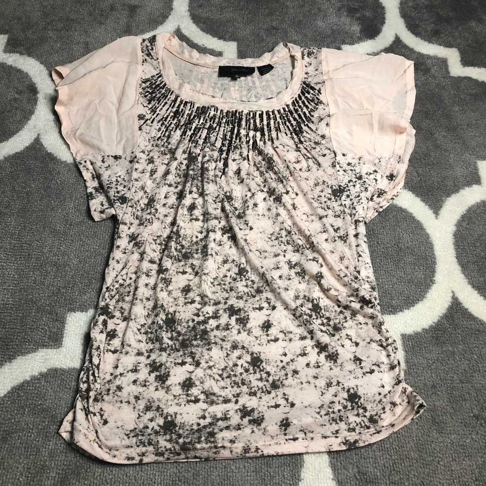Miss Me Blouse Blouse Top Womens Small Embellished Flutter Sleeve Top